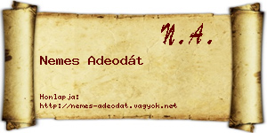 Nemes Adeodát névjegykártya